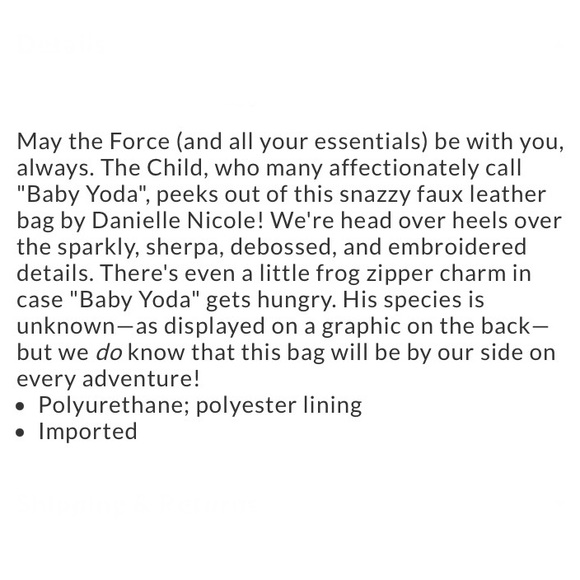 DANIELLE NICOLE STAR WARS THE MANDALORIAN THE CHILD CROSSBODY BAG! - Picture 5 of 5